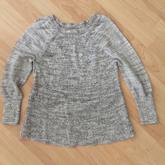 Lucky Brand Marled Gray raglan Sweater 3/4 sleeves - Picture 1 of 6
